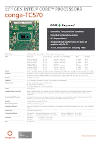 COM Express Compact Type 6: conga-TC570 【コンガテックジャパン株式会社のカタログ】
