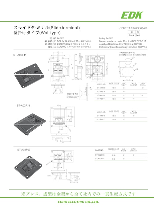 エコー電子（EDK） スライドターミナル（スピーカー端子）のカタログ (株式会社BuhinDana) のカタログ