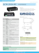 Bay Trail搭載 産業用組込みPC ECW-281B-BTのカタログ