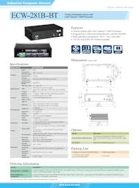 Bay Trail搭載 産業用組込みPC ECW-281B-BT 【サンテックス株式会社のカタログ】