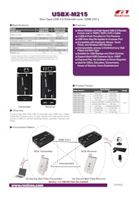 USB 2.0 100m延長器 Rextron USBX-M215 【サンテックス株式会社のカタログ】