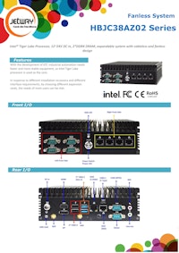 産業用ファンレス組込みPC Jetway HBJC38AZ02 【サンテックス株式会社のカタログ】