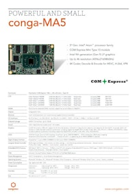 COM Express Mini Type 10: conga-MA5 【コンガテックジャパン株式会社のカタログ】