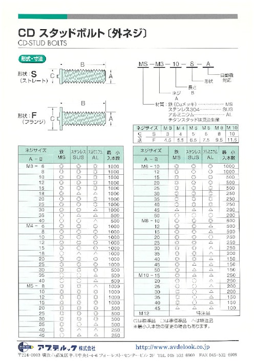 CDスタッド カタログ (アブデルック株式会社) のカタログ