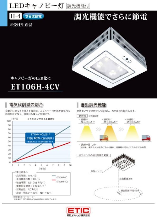 LEDキャノピー灯 調光機能付 (朝日エティック株式会社) のカタログ