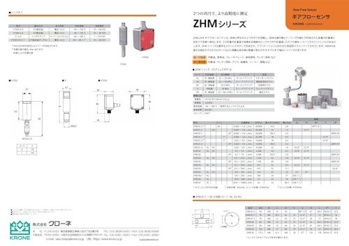 容積（ギア式）流量計　ZHMシリーズ (株式会社クローネ) のカタログ