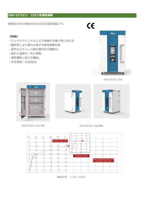 OSK 93TI311　220℃定温乾燥器 (オガワ精機株式会社) のカタログ