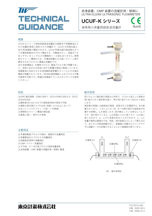 UCUF-K インライン超音波流量計 (東京計装株式会社) のカタログ