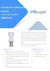 産業用LoRaWAN超音波距離・レベルセンサー Milesight EM500-UDL 【サンテックス株式会社のカタログ】