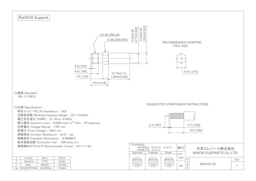 SMA-RS-3D (日本エレパーツ株式会社) のカタログ