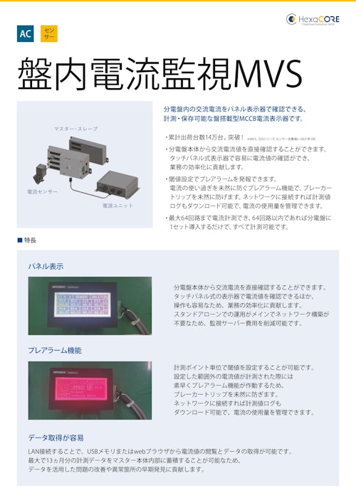 (監視)盤内電流監視MVS (ヘキサコア株式会社) のカタログ