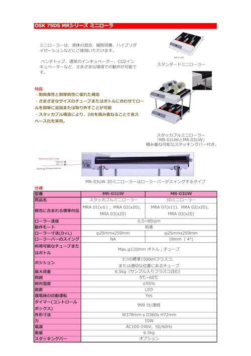 OSK 75DS MRシリーズ ミニローラ　 (オガワ精機株式会社) のカタログ