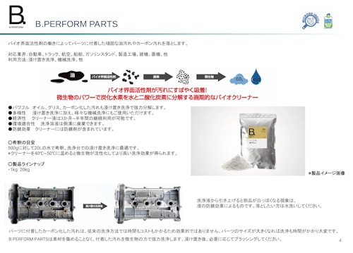 工業用脱脂洗浄剤 B.PERFORM PARTS (株式会社尾賀亀) のカタログ