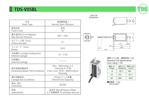 ソレノイドバルブシリーズ　V05BL (共栄通信工業株式会社) のカタログ