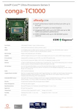 conga-TC1000：COM Express Type 6, インテル Core Ultra Series 3 搭載のカタログ