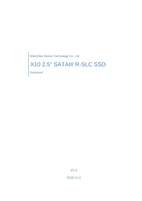 RENICE X10シリーズ 2.5" SATA III R-SLC  産業用SSD (サンテックス株式会社) のカタログ