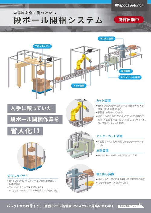 段ボール開梱システム (株式会社アプコス) のカタログ