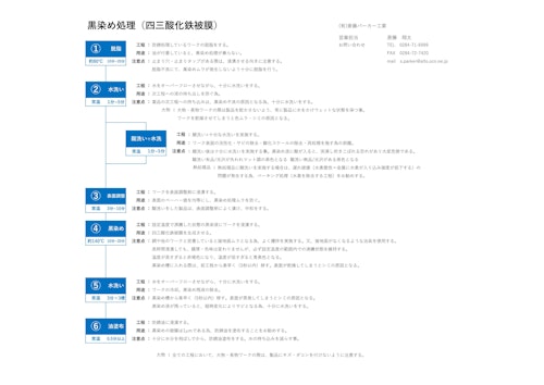 黒染め（四三酸化鉄被膜）工程資料 (有限会社斎藤パーカー工業) のカタログ