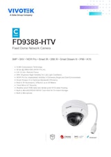 VIVOTEK ドーム型カメラ：FD9388-HTVのカタログ