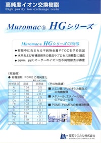 高純度イオン交換樹脂 Muromac HGシリーズ 【室町ケミカル株式会社のカタログ】