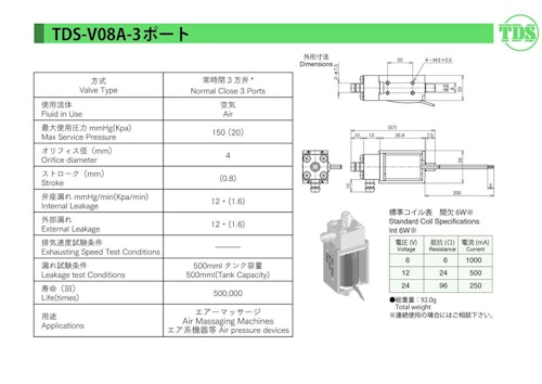 ソレノイドバルブシリーズ　V08A-3 (共栄通信工業株式会社) のカタログ