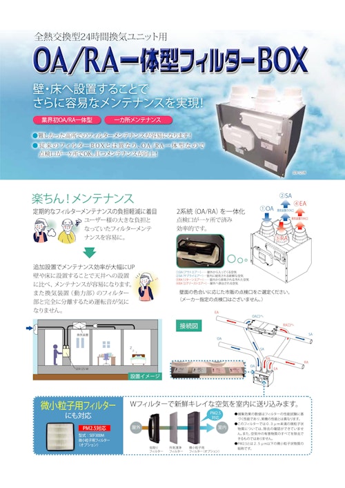 OA/RA一体型フィルターBOX (共栄通信工業株式会社) のカタログ