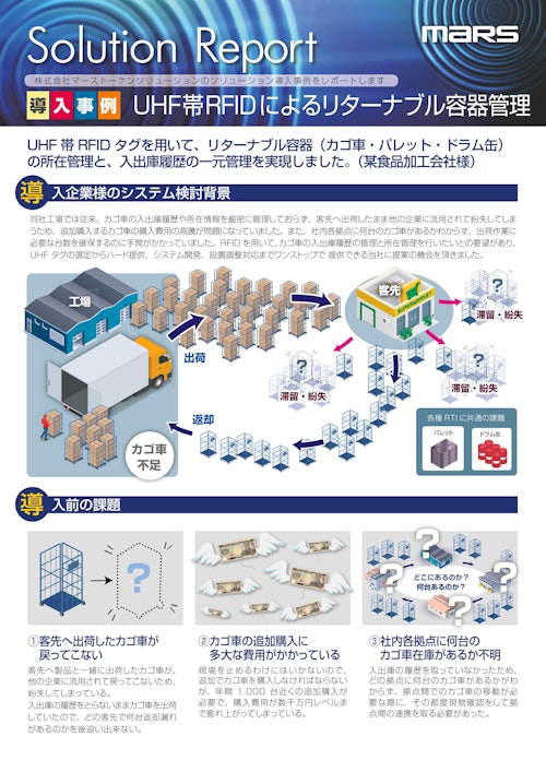 UHF帯リターナブル容器管理事例紹介 (株式会社マーストーケンソリューション) のカタログ