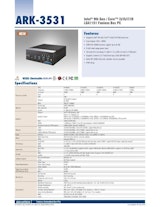 第8/9世代Intel Core 搭載 産業用ファンレスPC、ARK-3531のカタログ