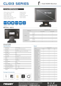 10.1インチ 業務用液晶モニター （HDMI対応、高解像度1920ｘ1080、XLR電源接続可能） NEWAY CL1013HBY 【サンテックス株式会社のカタログ】