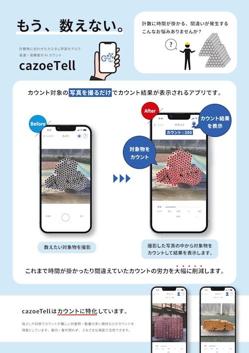 AI個数カウントアプリ cazoeTell (株式会社スカイロジック) のカタログ