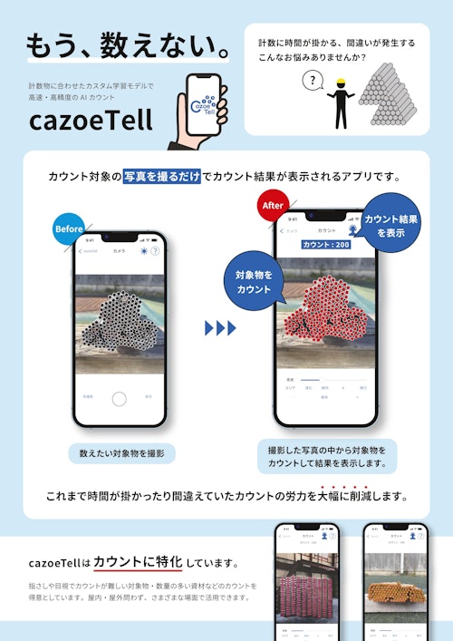 AI個数カウントアプリ cazoeTell (株式会社スカイロジック) のカタログ