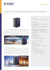 産業用イーサネットスイッチ PLANET ISW-1600Tのカタログ