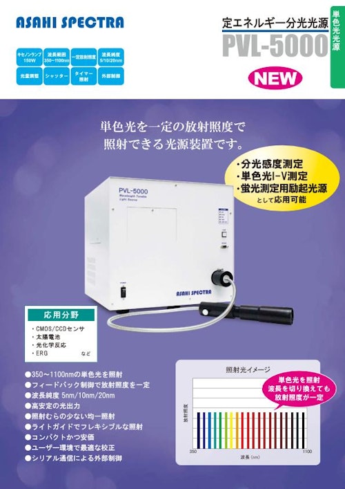 定エネルギー分光光源 PVL-5000 (朝日分光株式会社) のカタログ