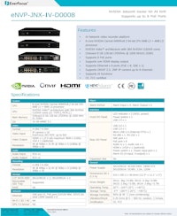 産業用エッジAI組込NVR Everfocus eNVP-JNX-IV-D0008 【サンテックス株式会社のカタログ】