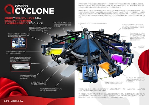 スクリーン印刷システム「ADELCO CYCLONE」 (上野山機工株式会社) のカタログ
