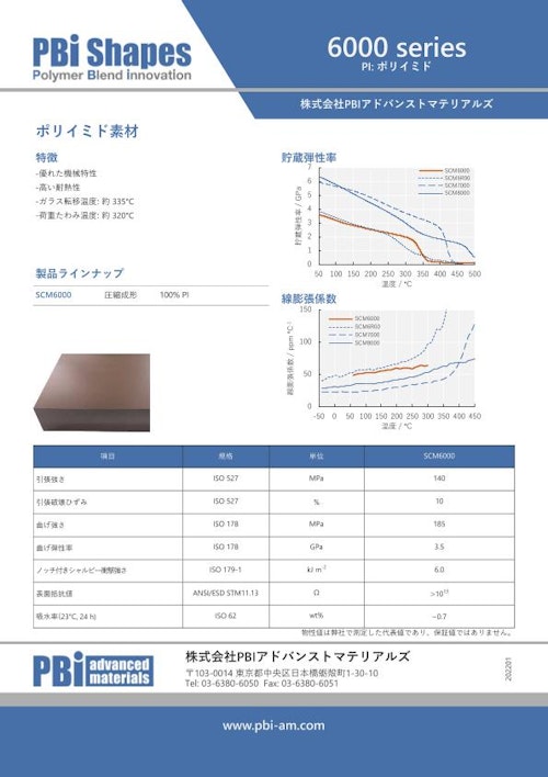 6000シリーズ | PI（ポリイミド） (株式会社PBIアドバンストマテリアルズ) のカタログ