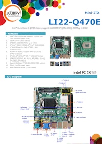 産業用Mini-ITXマザーボード Jetway LI22-Q470E 【サンテックス株式会社のカタログ】