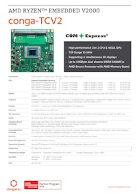 COM Express Compact Type 6: conga-TCV2 【コンガテックジャパン株式会社のカタログ】