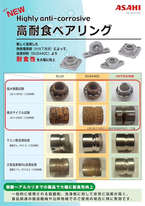 旭精工　高耐食ベアリングユニット (株式会社クレタス) のカタログ