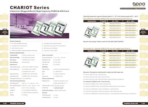 PCMCIA ATA フラッシュメモリーカード (アスコット株式会社) のカタログ