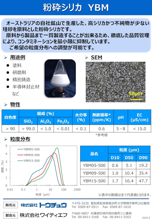 粉砕シリカ (株式会社トウチュウ) のカタログ