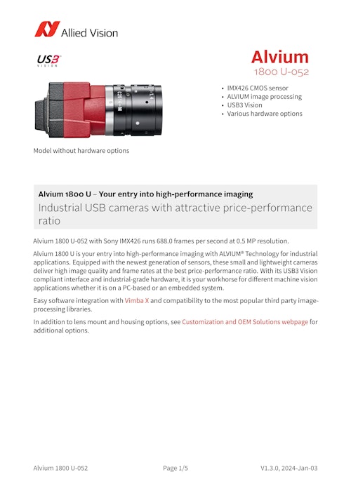 0 5 USB3 0 Alvium 1800 U 052 Allied Vision 0-5-usb3-0-alvium-1800-u-052-allied-vision