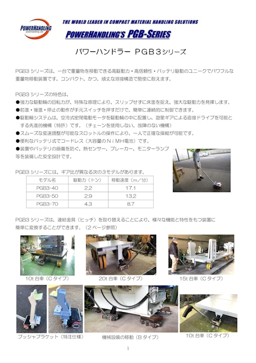 パワーハンドラー　PGB3シリーズ (株式会社コーテック) のカタログ