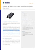 PoEギガビットインジェクター PLANET POE-163-サンテックス株式会社のカタログ
