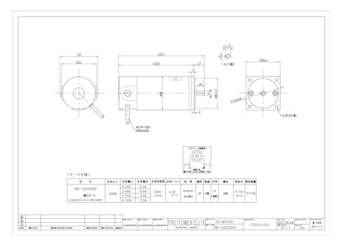 DCモーター＿DM-020□25F (共栄通信工業株式会社) のカタログ