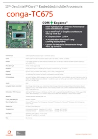 COM Express Compact Type 6: conga-TC675 【コンガテックジャパン株式会社のカタログ】