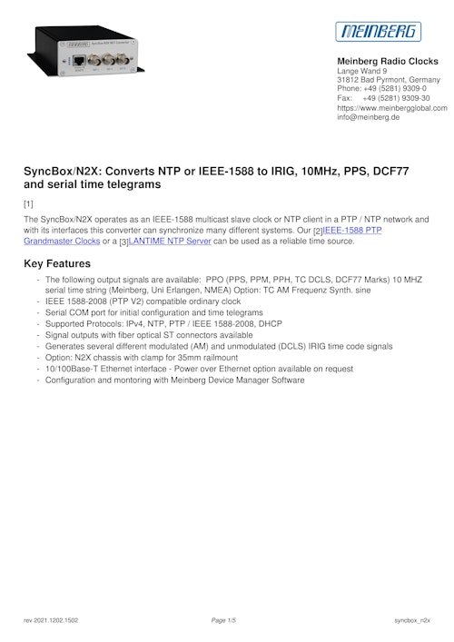 PTP・NTP SLAVE (アスコット株式会社) のカタログ