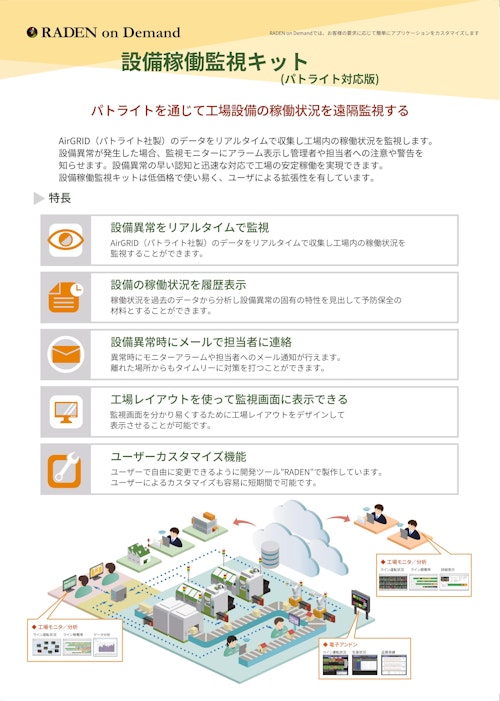 設備稼働監視キット（パトライト対応） (株式会社KIT) のカタログ