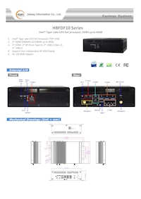 産業用ファンレス組込みPC Jetway HBFDF10 【サンテックス株式会社のカタログ】