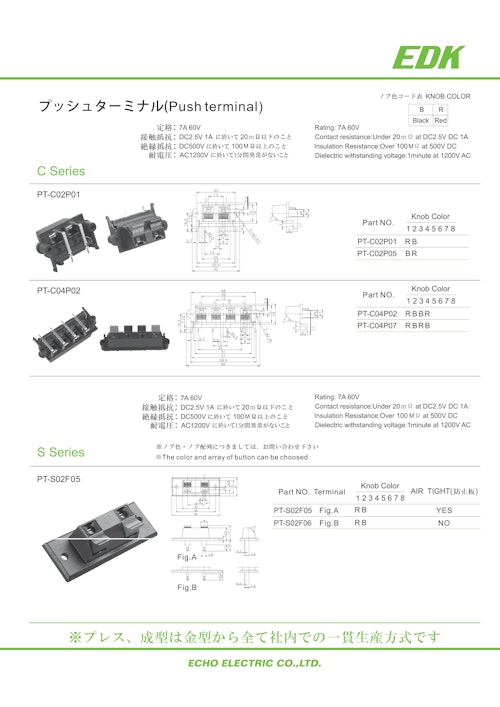 エコー電子（EDK） プッシュターミナル（スピーカー端子）カタログ (株式会社BuhinDana) のカタログ